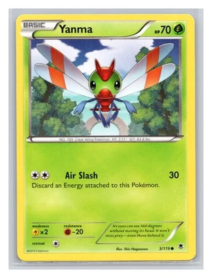 Pokémon TCG Yanma 3/119 XY - Phantom Forces Normal LP - Image 1 of 2
