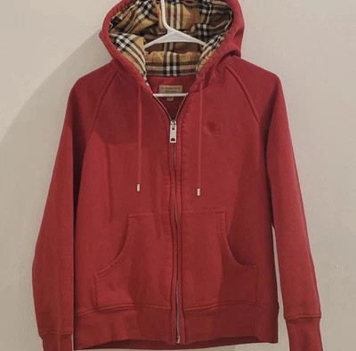 Moletom com capuz Burberry Hackfall xadrez com zíper tamanho M - Imagem 1 de 4