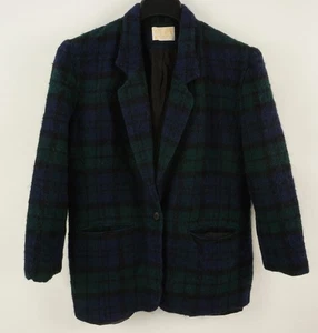 Vintage 1950s Pendleton Tweed Wool Plaid Unstructured Sport Coat 40S Blue Green - Picture 1 of 11