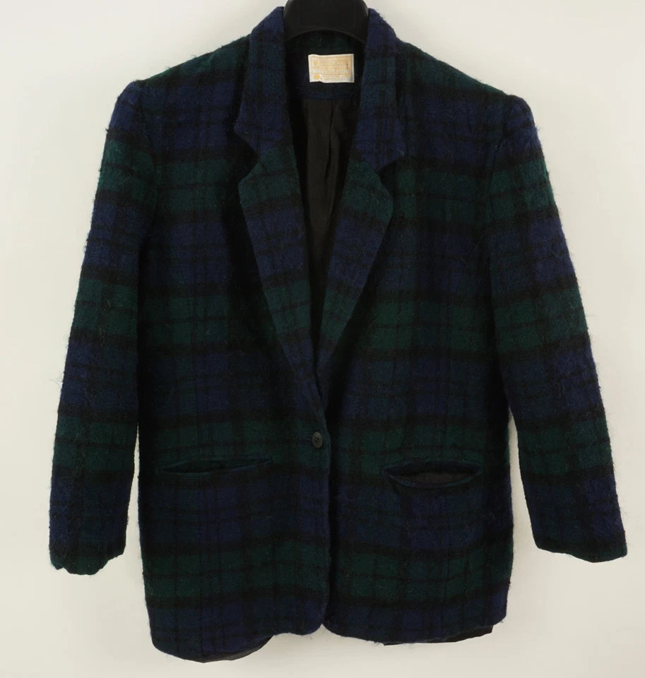 Vintage 1950s Pendleton Tweed Wool Plaid Unstructured Sport Coat 40S Blue Green - Image 1 of 4