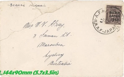 1946 Austrália BCOF Japão Forças RAAF Capa Correio Aéreo Forças Britânicas Commonwealth - Imagem 1 de 3