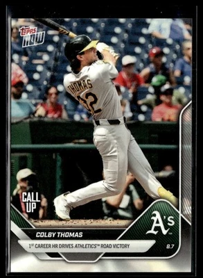 2025 Topps Now MLB Call Up 1st HR Colby Thomas Oakland Athletics #528 - Image 1 of 2