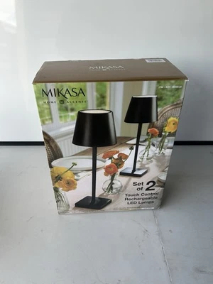 Mikasa 2 Pk Set Touch Control Rechargeable LED Lamps Matte Black - Image 1 of 4