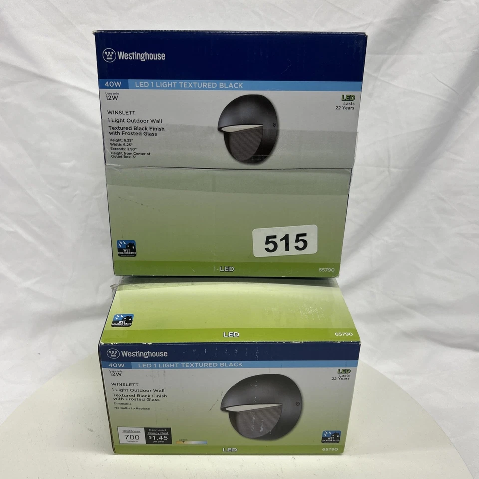 Pack de 2! Aplique de pared exterior LED Westinghouse Lighting Winslett 6" de alto 6579000 Foto 1 de 4