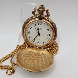 BuGor Gold Coloured Fob Watch With Chain (h27) - Picture 1 of 4