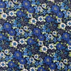 Keepsake Calico Mini Floral Cotton Fabric by the Half Yard Dark Blue Pre-washed - Picture 1 of 3