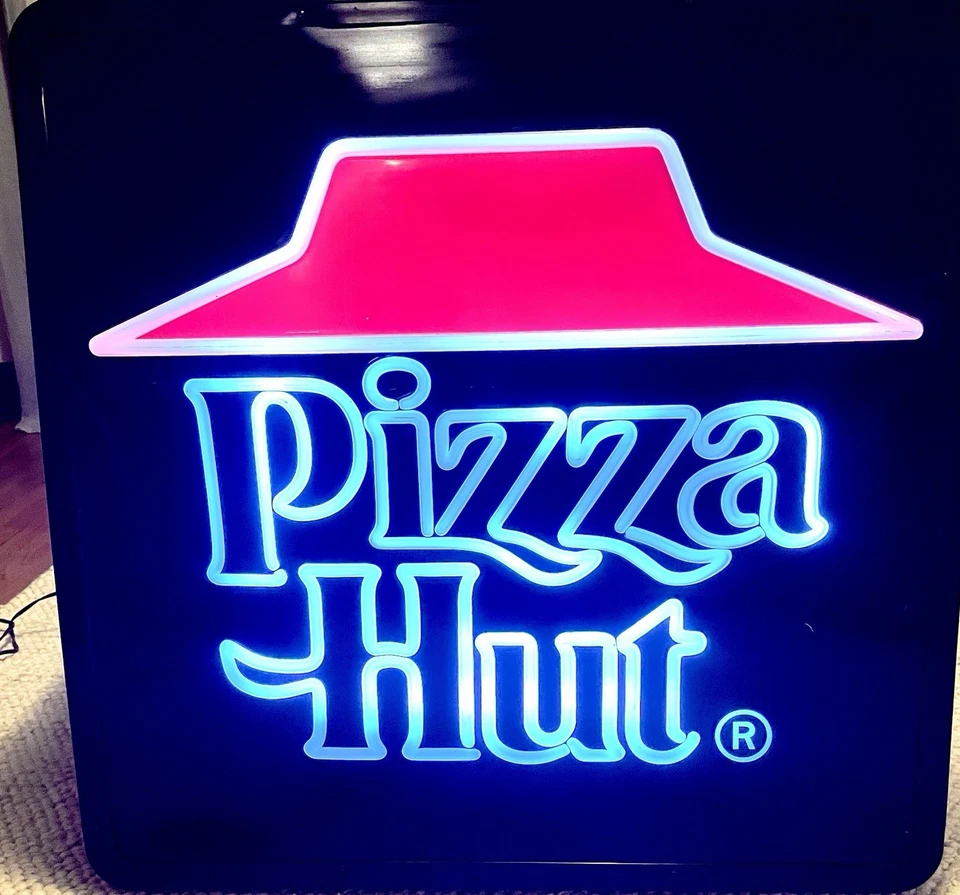 Placa grande vintage iluminada Pizza Hut 36” X 36” X 4” - Muito rara - Imagem 1 de 4