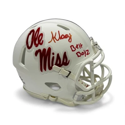 KEWAN LACY AUTOGRAPHED WHITE OLE MISS SPEED MINI HELMET JSA BELT BOYZ - Image 1 of 4