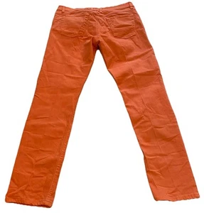 RM Williams TJ357 Denim Jeans Orange Tapered Leg Embroidered Logo Stretch 14R - Picture 1 of 14