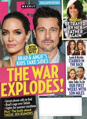 Us July 2 2018 Angelina Jolie Brad Pitt Meghan Markle Kirstie Alley John Legend - Image 1 of 3