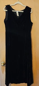 SAREET Brand Long Solid Black Cowel Neck Dress Size Large - Picture 1 of 4