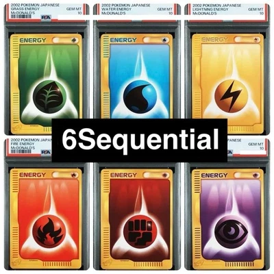 [PSA 10 6SEQ ]Pokemon Card McDonalds Energy Complete Set Holo EXC/LP Japanese - Image 1 of 4
