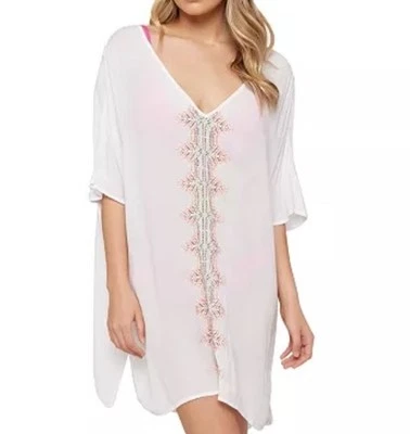 Traje de baño O'Neill Juniors Francis bordado gasa blanca encubrimiento talla pequeña nuevo con etiquetas Foto 1 de 4