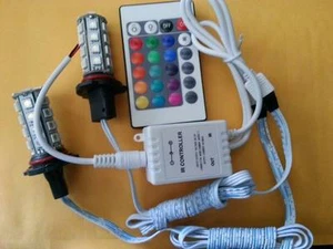 H16 5202 9009 RGB COLOR CHANGING HEADLIGHT FOG LIGHT 24 KEY IR CONTROLLER - Foto 1 di 8