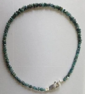 8.0Cts 7 inc.Natural Blue Rough Raw Diamond Beads Bracelet 925 silver bracelets - Picture 1 of 3