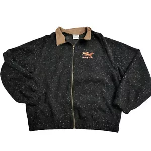 Vintage Artisans Sunschein Designs Speckled Embroidered Horse Full Zip Jacket L - Picture 1 of 7