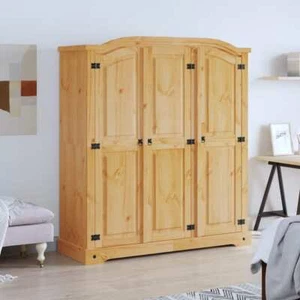 vidaXL Wardrobe Mexican Pine Corona Range 3 Doors - Picture 1 of 10