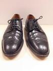GIORGIO BRUTINI men's black leather wing tip oxford lace up shoes 10D