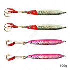 4pcs 100g butterfly Fishing Fish Jig 3.5oz Speed Vertical Knife Lures 2 colors