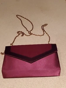 Carla Marchi Purse Red Crossbody Cluch Shoulder Bag Magnetic Closure Chain Strap - Picture 1 of 7