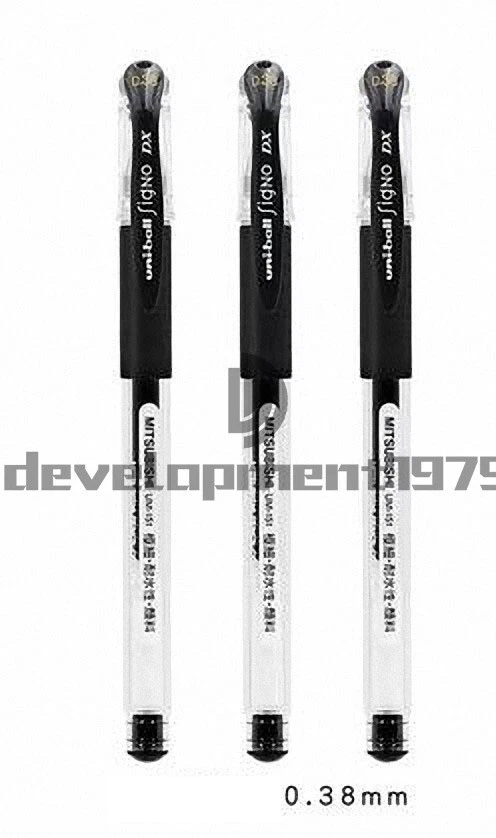 3PCS Uni-Ball Signo UM-151 0.38MM Schwarz Roller Kugelschreiber Neu - Bild 1 von 1