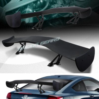 UNIVERSAL 57" WING DRAGON-1 STYLE BLACK ABS GT TRUNK ADJUSTABLE SPOILER WING - Image 1 of 4