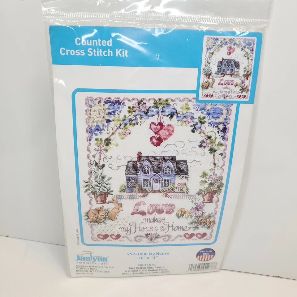 Janlynn Counted Cross Stitch Kit My House 10 X 11 Inch