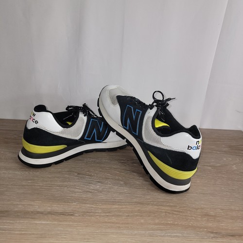 New Balance Uomo Taglia 13 574 Sneakers Retro Scarpe da Corsa Moda Nero Bianco