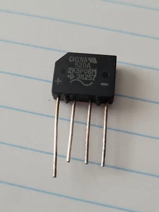 5 Stück - Brückengleichrichter einphasig Standard 600V, 2A Durchsteckmontage, GS 2KBP06M - Bild 1 von 2