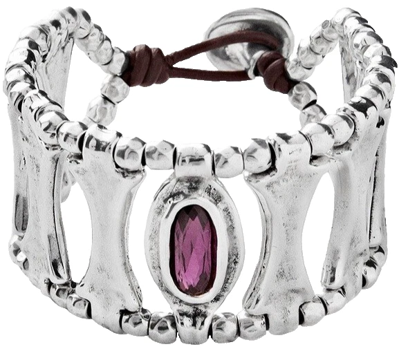 Uno de 50 Bracelet Silver Purple Swarovski Crystal Chunky Modernist Bracelet Foto 1 de 4