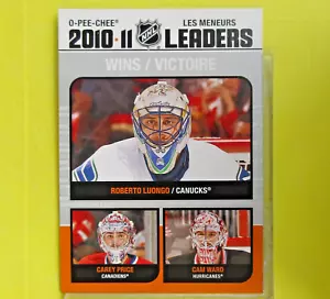 CAREY PRICE, ROBERTO LUONGO, CAM WARD 2010-11 WINS LEADERS #LL7 - Picture 1 of 11