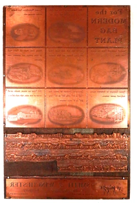 Bloque de placa de impresión de cobre de colección "Smith & Winchester" S. Windham, Ct - 1899-1905 Foto 1 de 4