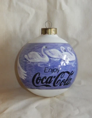 Coca-Cola 12 Days of Christmas Seven Swans A-Swimming Glass Ball Ornament - Image 1 of 4