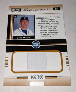 2003 Playoff Portraits Bronze Materials #93 John Olerud Game Used Jersey #D /100