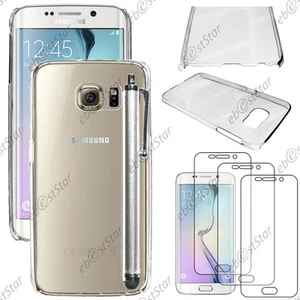 Coque Etui Rigide Transparent pour Samsung Galaxy S6 edge G925F+Stylet+3 Films - Photo 1 sur 1