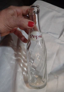 Vintage Pepsi White Oval POP SODA BOTTLE  8-5/8" tall clear glass bottle - Picture 1 of 6