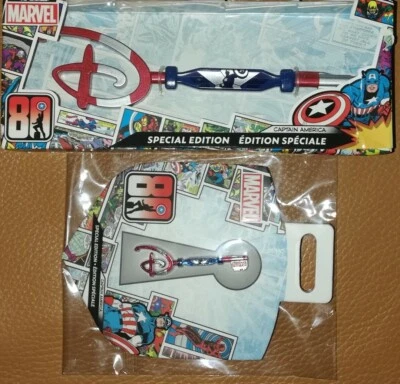 Disney Store Marvel Captain America Schlüssel Key + Pin Special Edition USA - Bild 1 von 4
