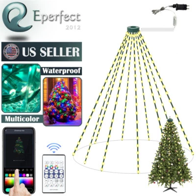 Christmas Tree String Fairy Lights LED Waterfall Remote Dazzler Outdoor Decor - Image 1 of 4