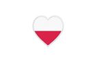 Patch Abzeichen Wappenschild Bedruckt; Zum Aufbügeln Flagge Herz Pl Polen