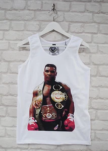 Brooklyn Zoo Mike Tyson Belt Boxer White Crew Neck Urban Vest - Picture 1 of 6