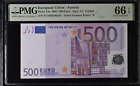 GEM UNC 500 Euro Austria European 2002 Trichet P14n F005A1 PMG 66 EPQ N110