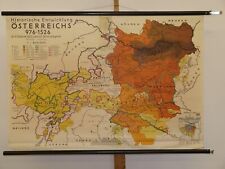 Autriche Comté De Styrie Tyrol Habsburger ~1965 Schul-Wandkarte 119x82cm