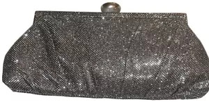 Borsa da sera Jessica McClintok chiusura diamantata argento scintillante prezzo al pubblico consigliato $62. - Foto 1 di 7