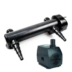 36W Fish Pond Waterfall Fountain UV Clarifier Sterilizer + 530 GPH Water Pump - Picture 1 of 6