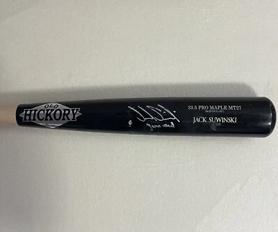 Jogo assinado por Jack Suwinski usado velho nogueira taco rachado Pittsburgh Pirates - Imagem 1 de 4