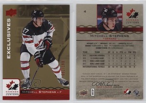 2017 Upper Deck Team Canada Juniors Exclusives Red /199 Mitchell Stephens #4