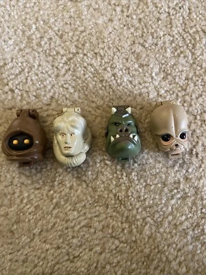 1996 Lote 4 Micromáquinas Cabezas Star Wars Babero Protector Jawa Figrin Micro Máquinas Foto 1 de 2
