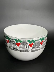 Vintage Kaj Franck Arabia Finland Emaille Schale Weihnachtsglocken, Stechpalme & Beeren - Bild 1 von 9