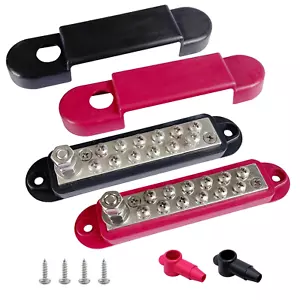 1/4" Bolzen & 12 x #8 Klemmschrauben Strom/Masse Verteilerblock Sammelschiene, 5. - Bild 1 von 12