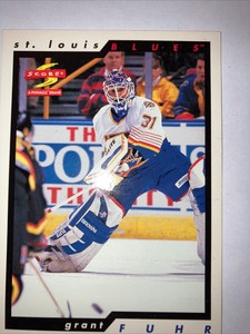 96-97 Score - Pinnacle - Grant Fuhr - #91 Blues